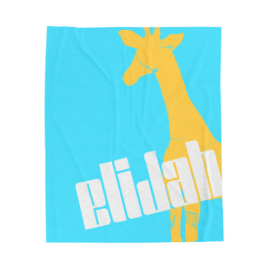 Personalized Giraffe Velveteen Blanket - Soft Custom Plush Throw with Large Giraffe Design, Cozy Gift Idea, Blanket for Kids